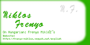 miklos frenyo business card